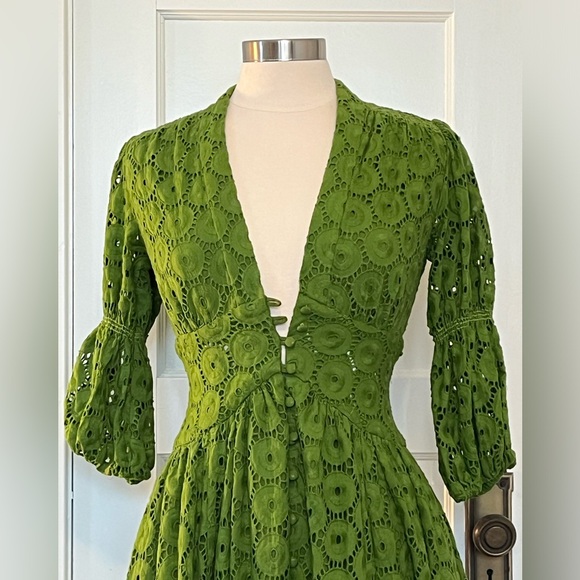 Cult Gaia Willow Eyelet Maxi Dress - Green - Picture 2 of 6